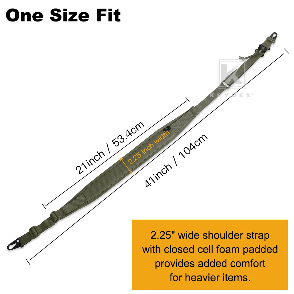 KRYDEX-eslinga táctica de 2 puntos para combate, correa de hombro Modular, eslinga de ajuste ajustable rápido, equipo de caza M4 Ak Ar15 - imagen 4