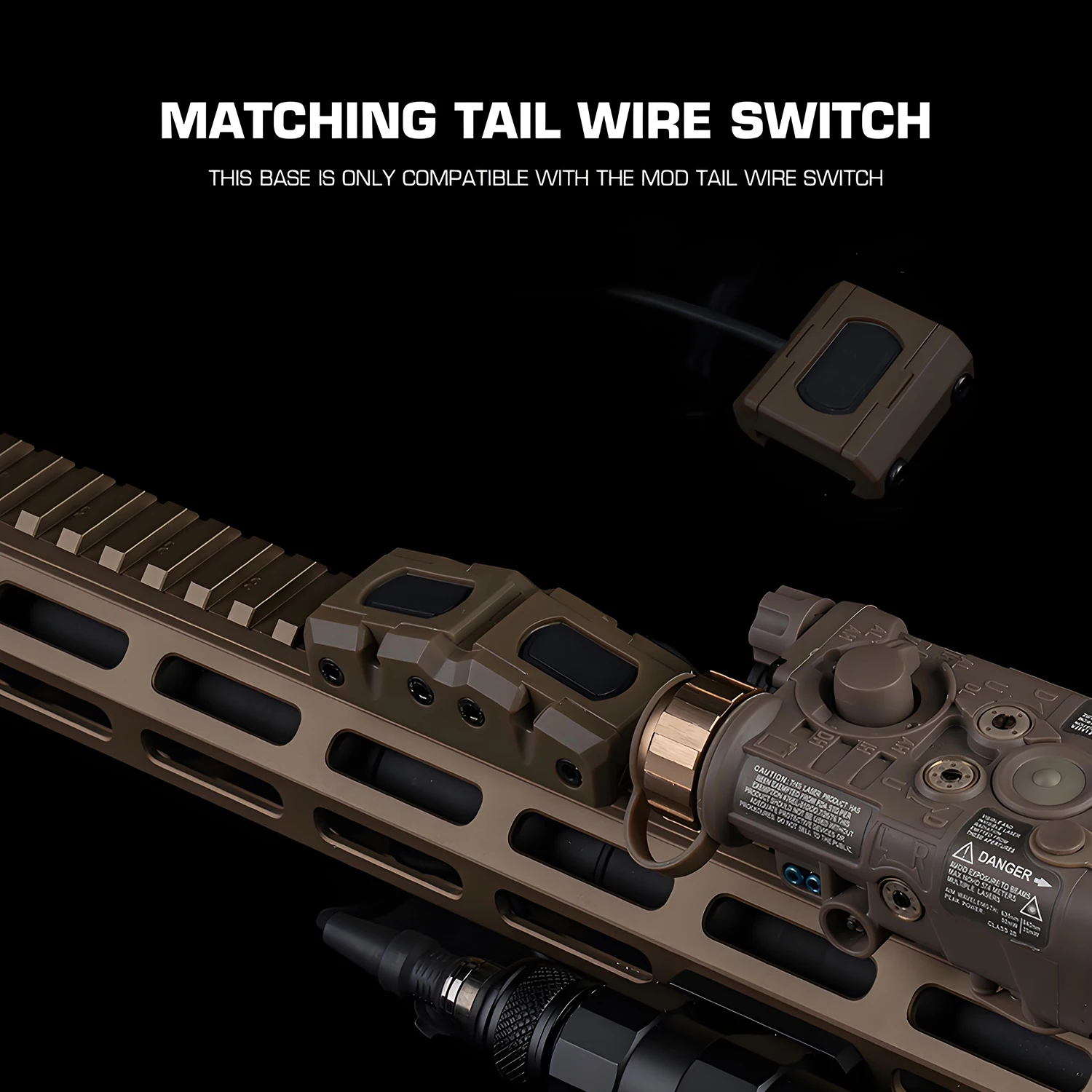Base de interruptor de cable trasero para linterna, montaje de riel de cableado de doble cara Compatible con rieles Picatinny de interruptor trasero Mod - imagen 3