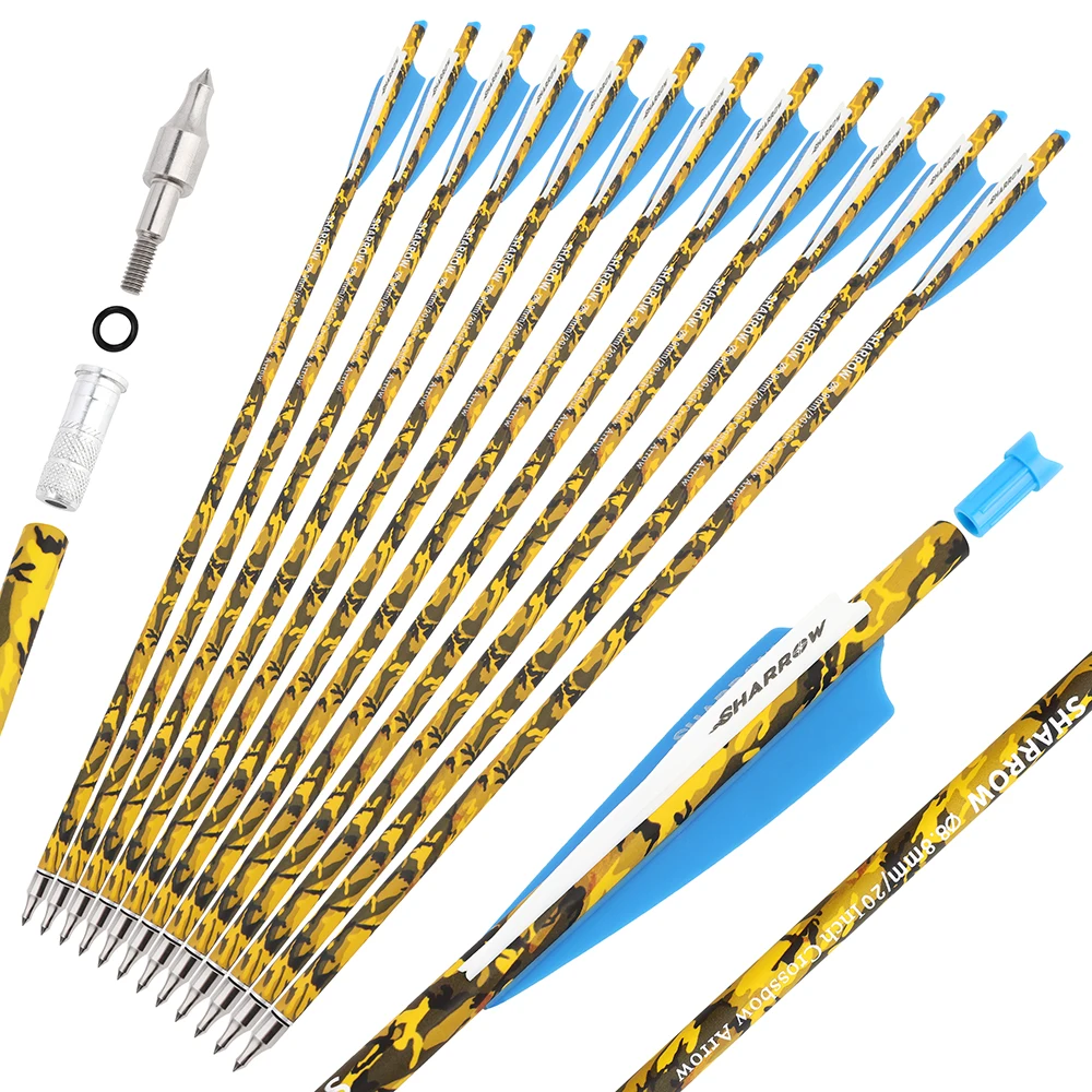 Tiro con arco Flecha de carbono mixto Flecha corta Punta de flecha de grano de 125 OD 8,8 mm Eje de flecha para arco al aire libre Caza Alcance de tiro, 12 piezas - imagen 4