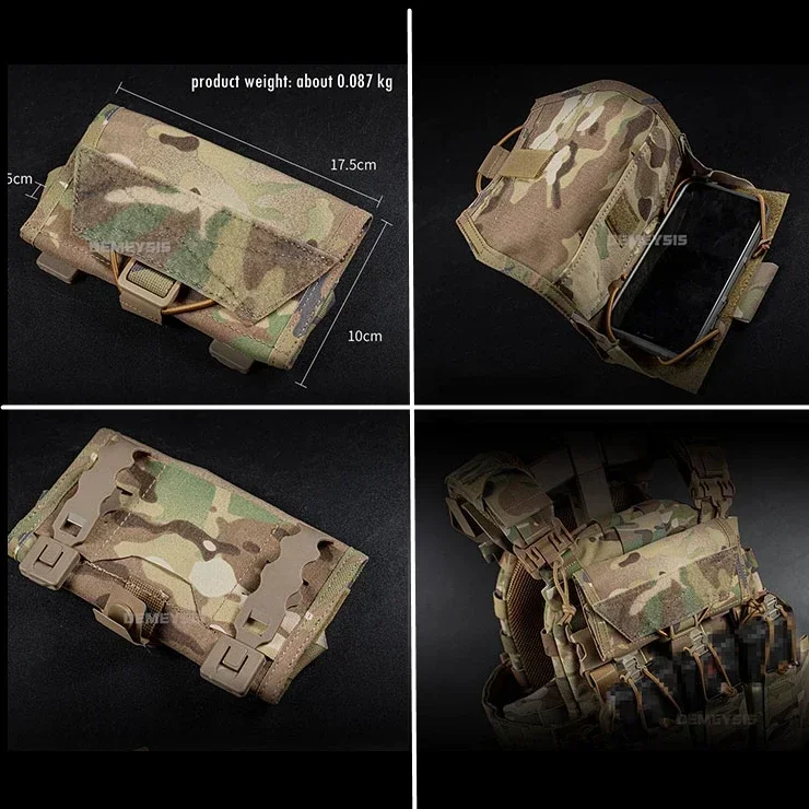 Funda táctica MOLLE para teléfono, funda Universal para teléfono móvil, riñonera para senderismo y caza al aire libre - imagen 2
