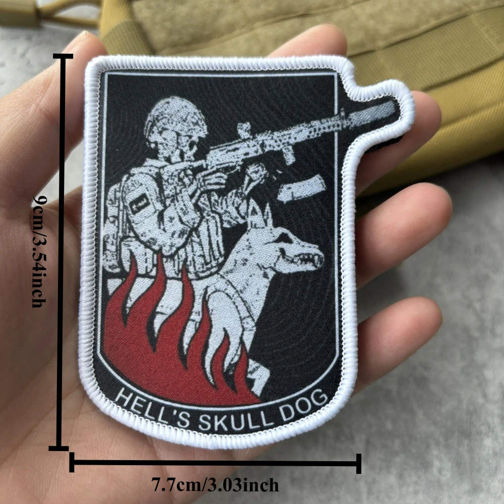Parche táctico de moral de soldado esqueleto, espada de la justicia, parche de gancho y bucle impreso, insignia militar, brazalete, pegatinas para mochila Chevron - imagen 2
