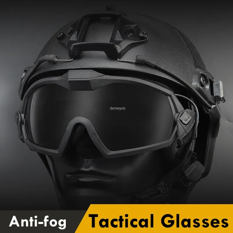 Gafas tácticas con microventilador antivaho con lente intercambiable Motor Paintball Airsoft CS gafas de juego - imagen 2