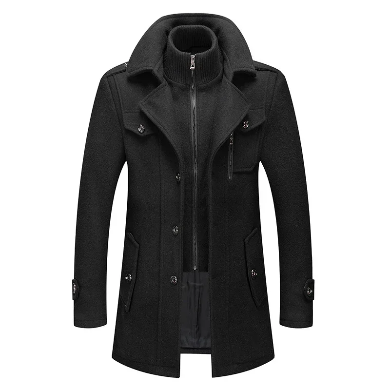 Gabardina cortaviento mezcla cachemira para hombre – Abrigo invernal - imagen 2