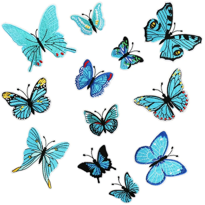 Parches de planchado con bordado de mariposa diy, pegatinas de parche decorativo para ropa de mariposa de dibujos animados - imagen 4