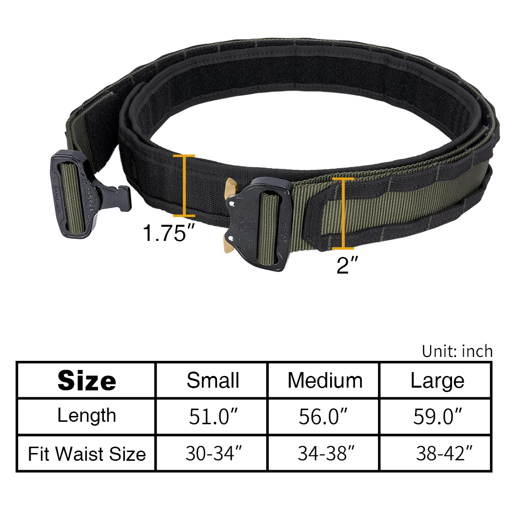 IDOGEAR cinturón táctico de combate de 2 pulgadas hebilla de liberación rápida MOLLE caza deportes al aire libre cinturón para hombre duradero dos en uno 3414 - imagen 3