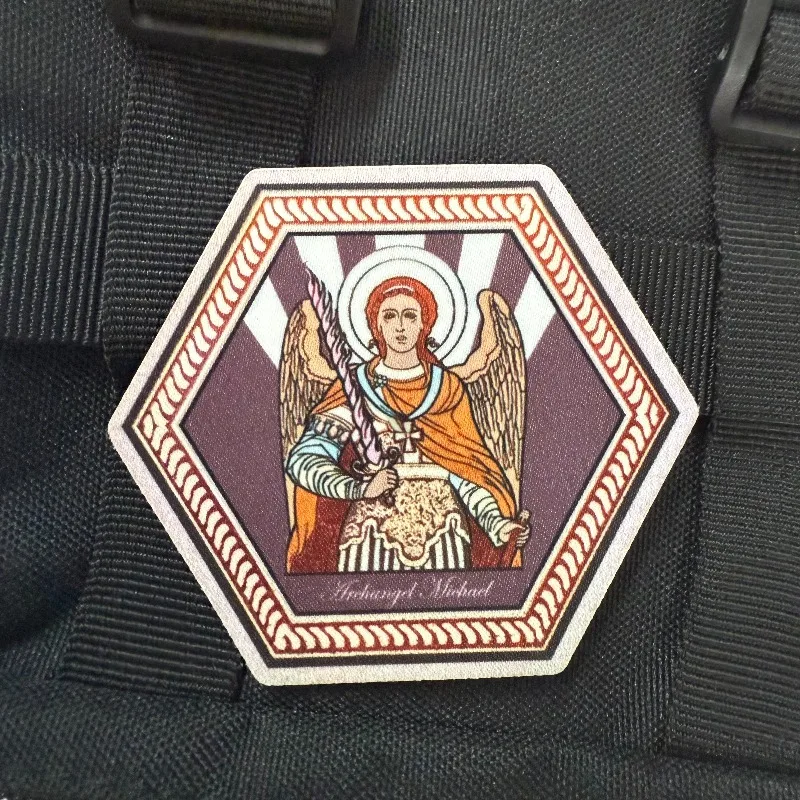 Parche táctico "Arcángel Michael", brazalete militar, insignia de moral con gancho y bucle, parches religiosos para ropa, mochila, Etc. - imagen 2