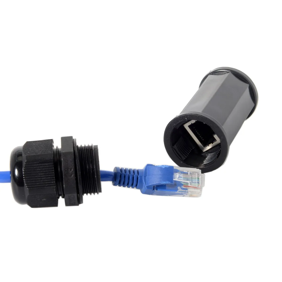CY-conectores impermeables de bloqueo CAT6 RJ45, acoplador adaptador de extensión impermeable de red Ethernet Lan hembra a hembra - imagen 2