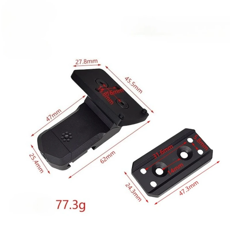 Adaptador desplazado 45º para mira punto rojo – Soporte táctico - imagen 3