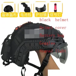 Conjunto de moda estilo militar, casco/funda de casco de juego Cs realista, equipo de equipo táctico rápido para exteriores
