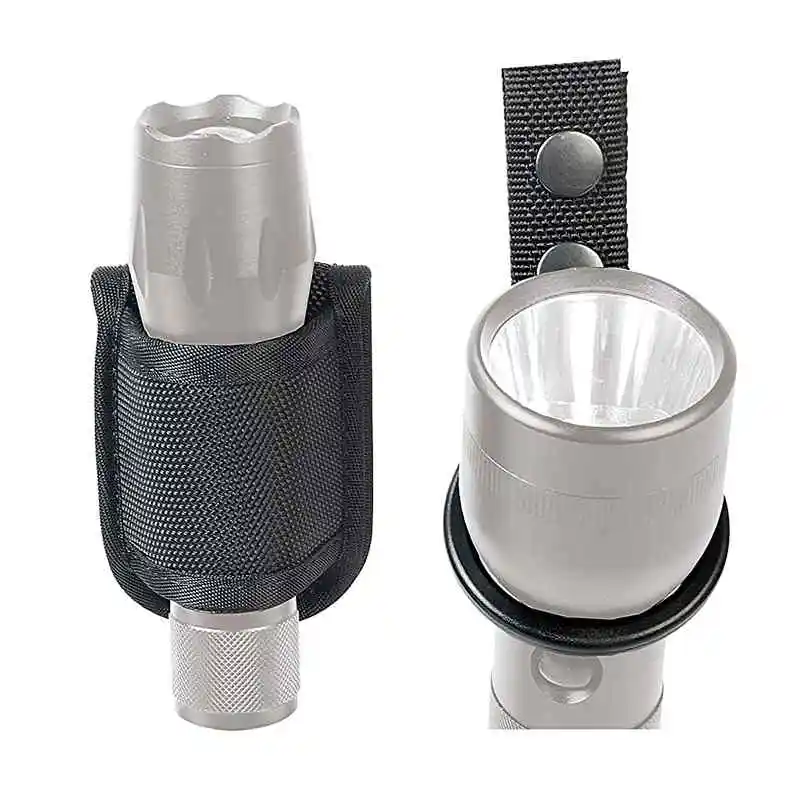 Soporte para linterna compacto con tapa abierta, soporte para correa de anillo para linterna, cinturón de servicio Mag Lite y otras linternas de celda D/C, estuche portador - imagen 4