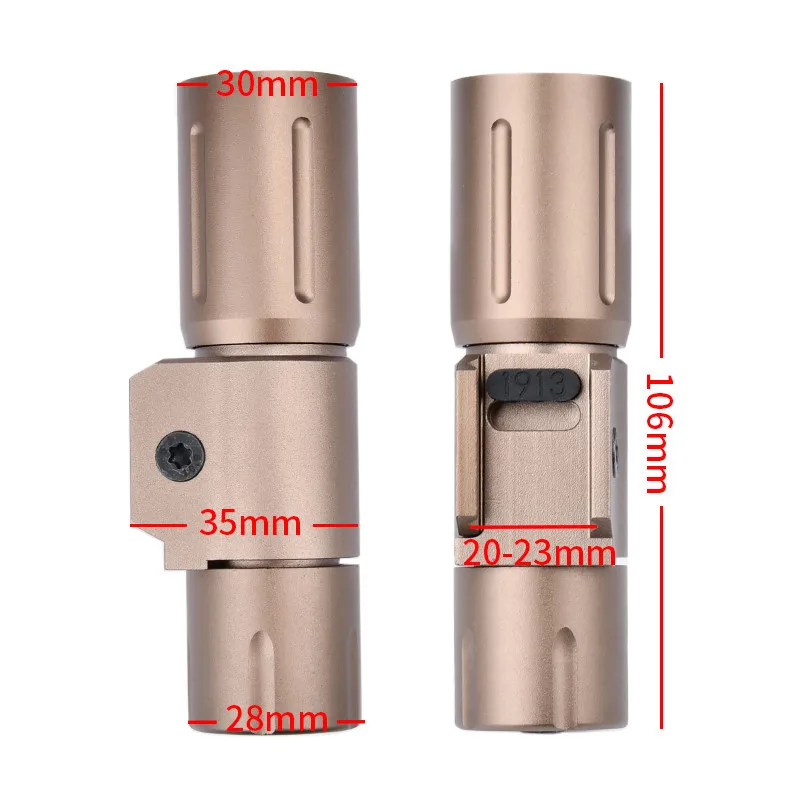 WADSN-linterna de pistola táctica PL350 PLHv2, 18350, 16340, lámpara de Metal de alta potencia, compatible con riel Picatinny, Airsoft, caza, 20mm - imagen 3