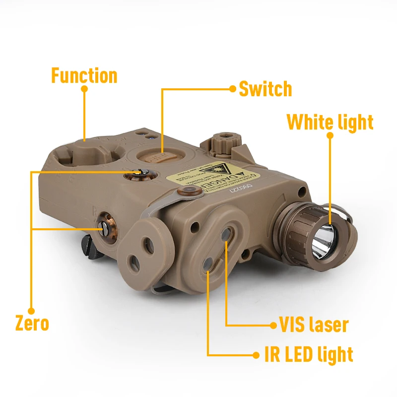Luz de relleno IR táctica WADSN, punto rojo, verde, azul, PEQ15, láser, Airsoft, PEQ, estroboscópico, LED blanco, interruptor de luz de explorador de caza, montaje fijo - imagen 5