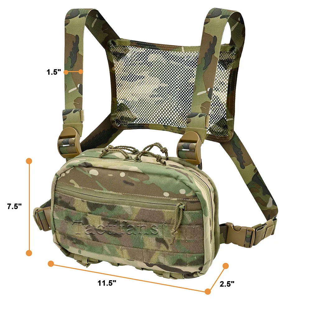 Bolsa de pecho para hombre Molle EDC, chaleco táctico con funda de pistola oculta, bolsa de aparejo de pecho de utilidad para correr y cazar - imagen 2