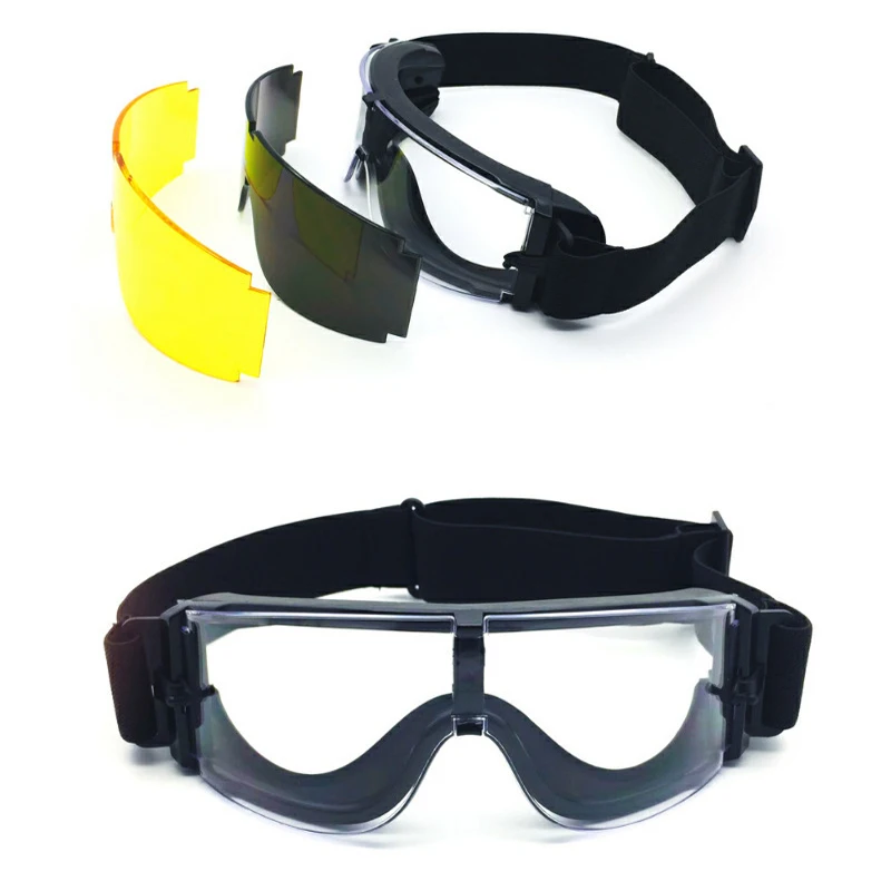 USMC X800 militar Airsoft Paintball protección Google 3 Kit de lentes gafas de caza tácticas deporte al aire libre UV400 gafas de sol