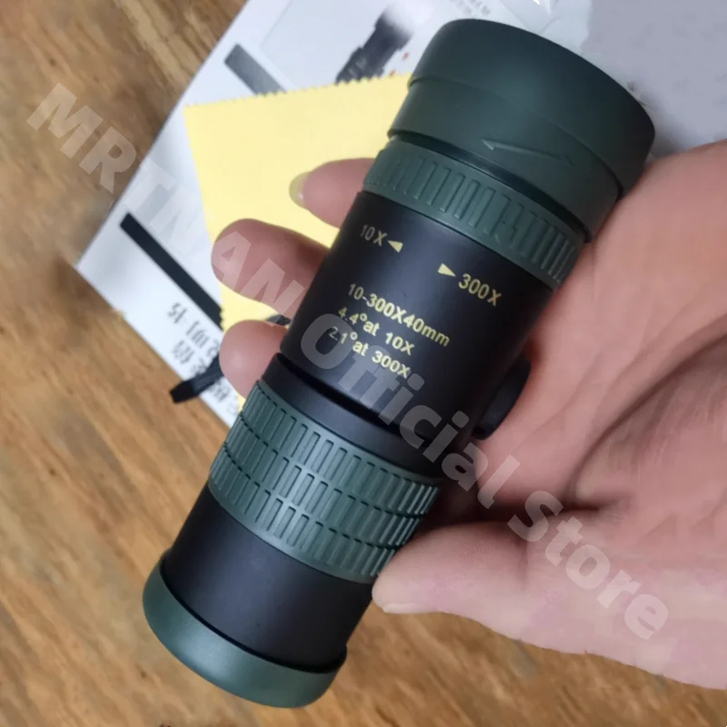 Prismáticos potentes con Zoom HD 10-300X, telescopio Monocular profesional de largo alcance, portátil, BAK4-Prisms de alta calidad para acampar