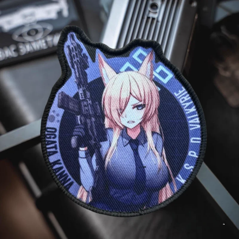 Parche estampado de Chica de Anime, insignia de moral táctica, gancho y bucle, pegatina para mochila militar, apliques de decoración, parches para ropa - imagen 2