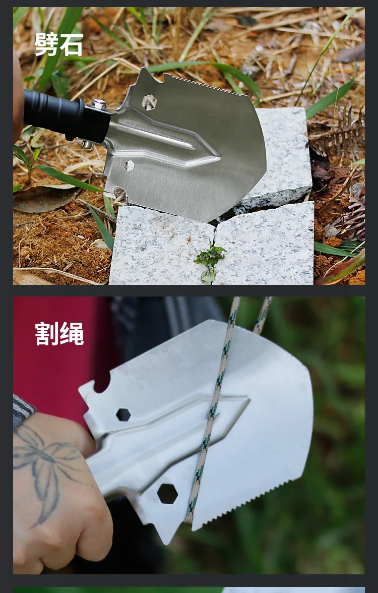 Mini pala de ingeniero para exteriores, pala portátil multifuncional, pala de excavación para jardín y acampada, pala de playa, pala plegable para pesca - imagen 5