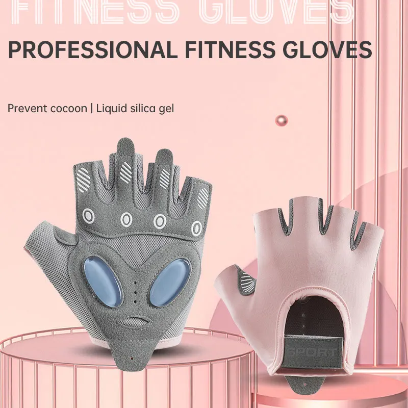 pesas entrenamiento y ejercicio gimnasio ejercicio guantes gym mujer pesas para hGuantes deportivos de medio dedo para hombre y mujer, manoplas antideslizantes para levantamiento de pesas y entrenamiento en el gimnasio - imagen 2