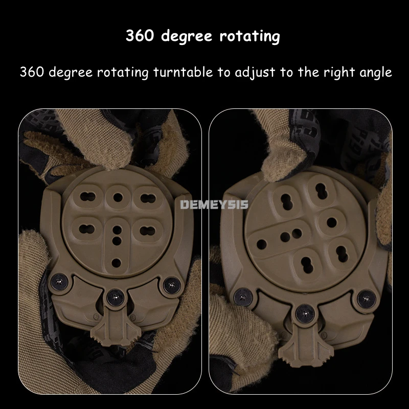 Adaptador de fundas tácticas, Base de montaje de funda para pistola de caza giratoria de 360 grados, accesorios de funda Modular para Paintball Airsoft - imagen 5
