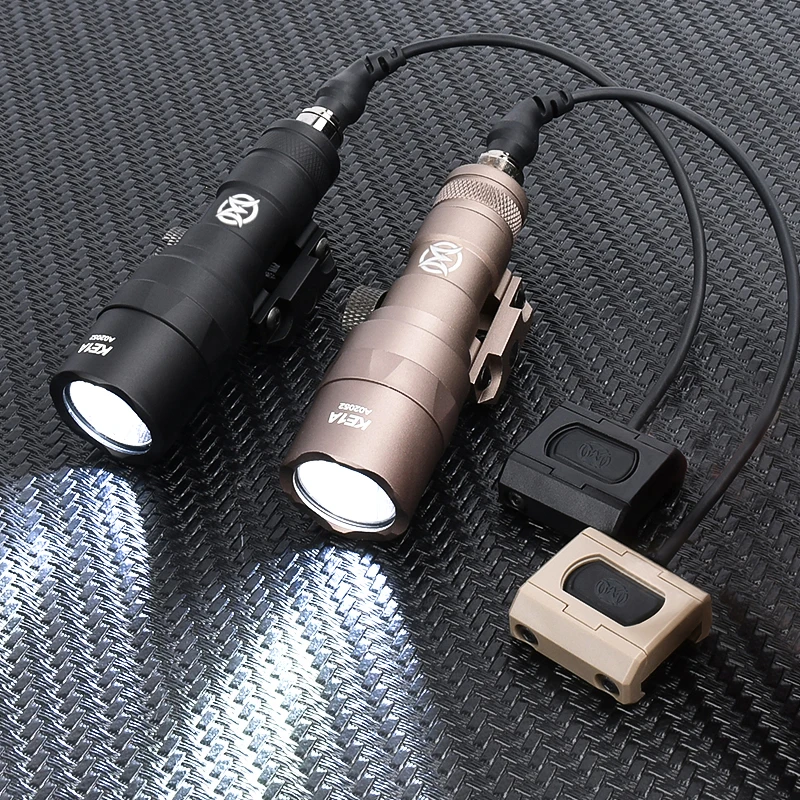 WADSN-Juego de linterna M300C, 510 lúmenes, alta potencia, M300c, MINI luz exploradora de caza con interruptor de presión táctico, compatible con M-lok Keymod - imagen 3