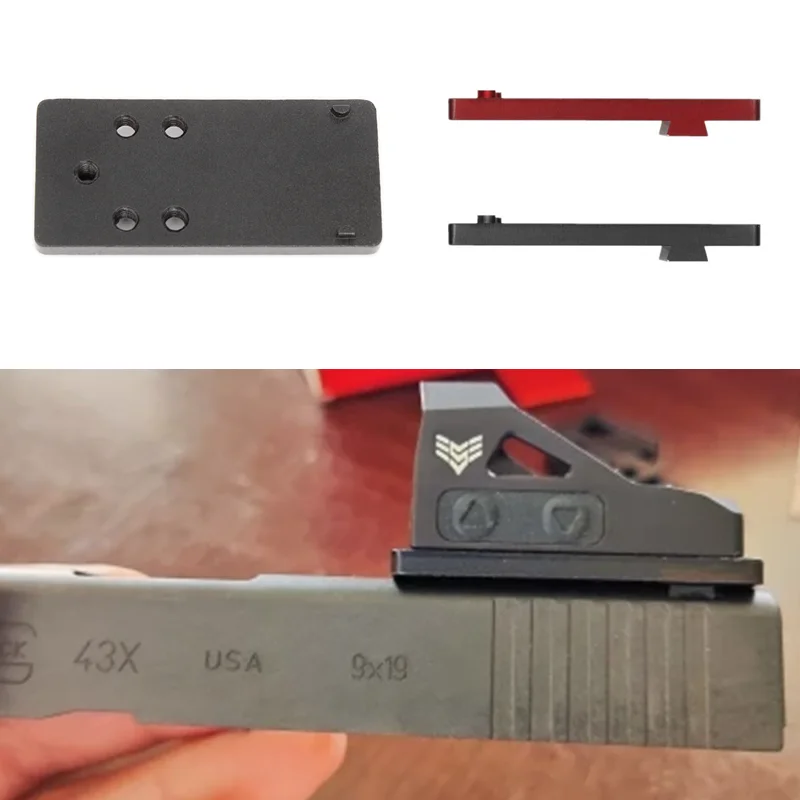 Placa de montaje de punto rojo trasero de Metal para modelos Glock G17 19 20 21 22 26 42 43 45 48 RR Sentry SRO 507C Base de cola de milano - imagen 5