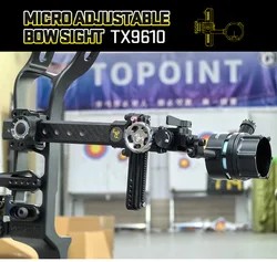 Arco compuesto de tiro con arco, varilla de carbono, herramienta de puntería de vista de un solo Pin ajustable para caza, tiro, objetivo, accesorios de arco compuesto