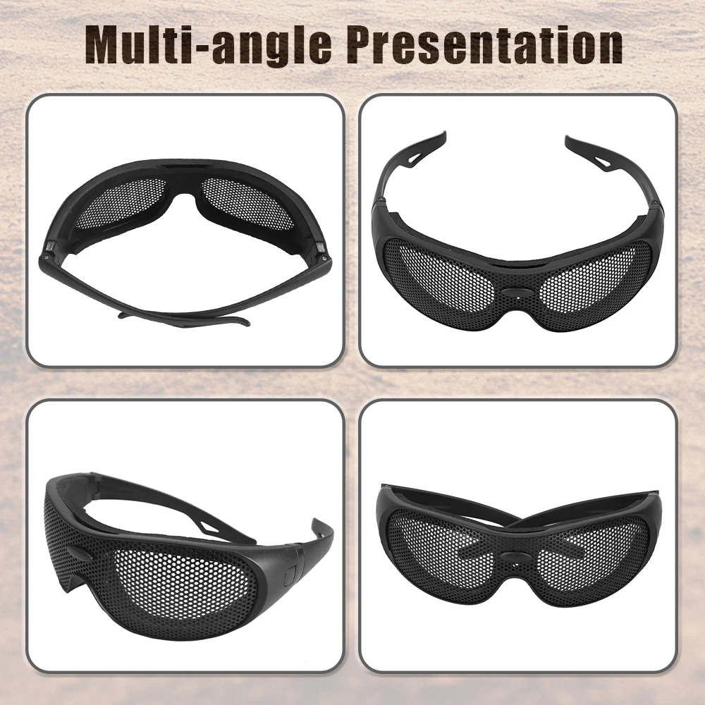 Gafas tácticas de malla metálica, gafas protectoras antiimpacto para los ojos, gafas de seguridad Airsoft para tiro CS, equipo de caza para juegos al aire libre - imagen 5