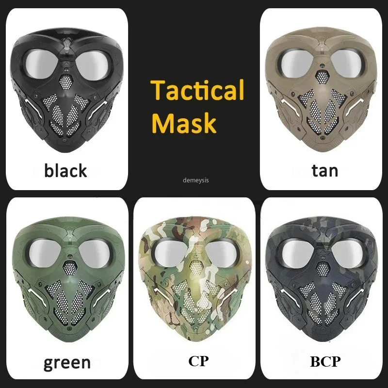 Máscara protectora Airsoft al aire libre, máscara táctica de Paintball, máscara facial completa CS, caza, tiro, deportes, máscaras de calavera de Halloween - imagen 3