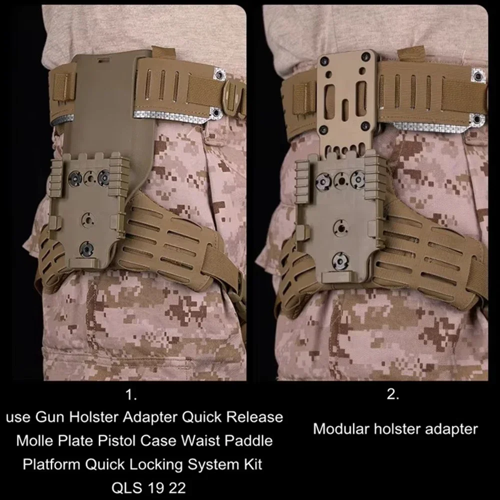 Plataforma de pierna Modular táctica MOLLE, funda desmontable ajustable, funda de extracción rápida Airsoft, accesorio de caza colgante para pierna - imagen 5