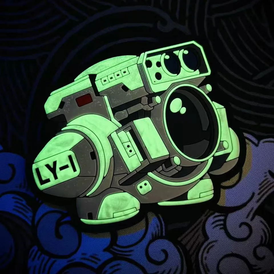 Parche luminoso de PVC 3D Falcon LY-1, insignia de goma táctica de combate con brazos láser naval para decoración de bolsas de ropa - imagen 2