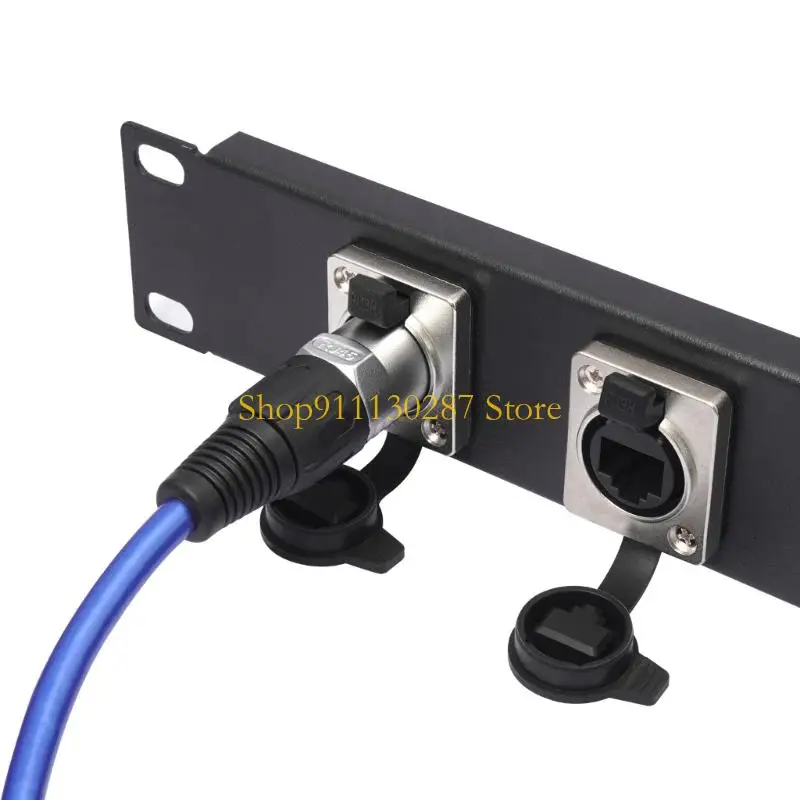 Módulo acoplador RJ45 Panel frontal J1HC con mecanismo bloqueo, conexión en ángulo 180/90 grados, Compatible con - imagen 3