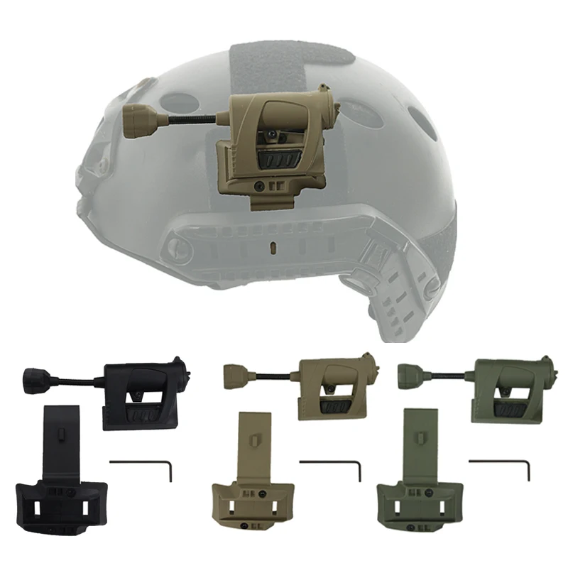 MPLS Lámpara de casco táctico de tres niveles y tres colores Linterna frontal alimentada por batería para exteriores - imagen 3