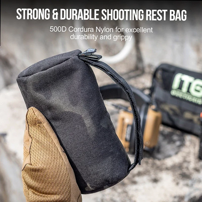 ONETIGRIS bolsa de tiro de francotirador, soporte de objetivo delantero y trasero, banco de arena, tachuelas sin relleno, soporte de Rifle de caza - imagen 3