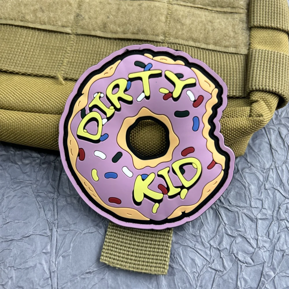 Parches de PVC de capibara para ropa, pegatinas de dibujos animados de Donut, parches de gancho y bucle, insignias de equipo táctico para mochila - imagen 5