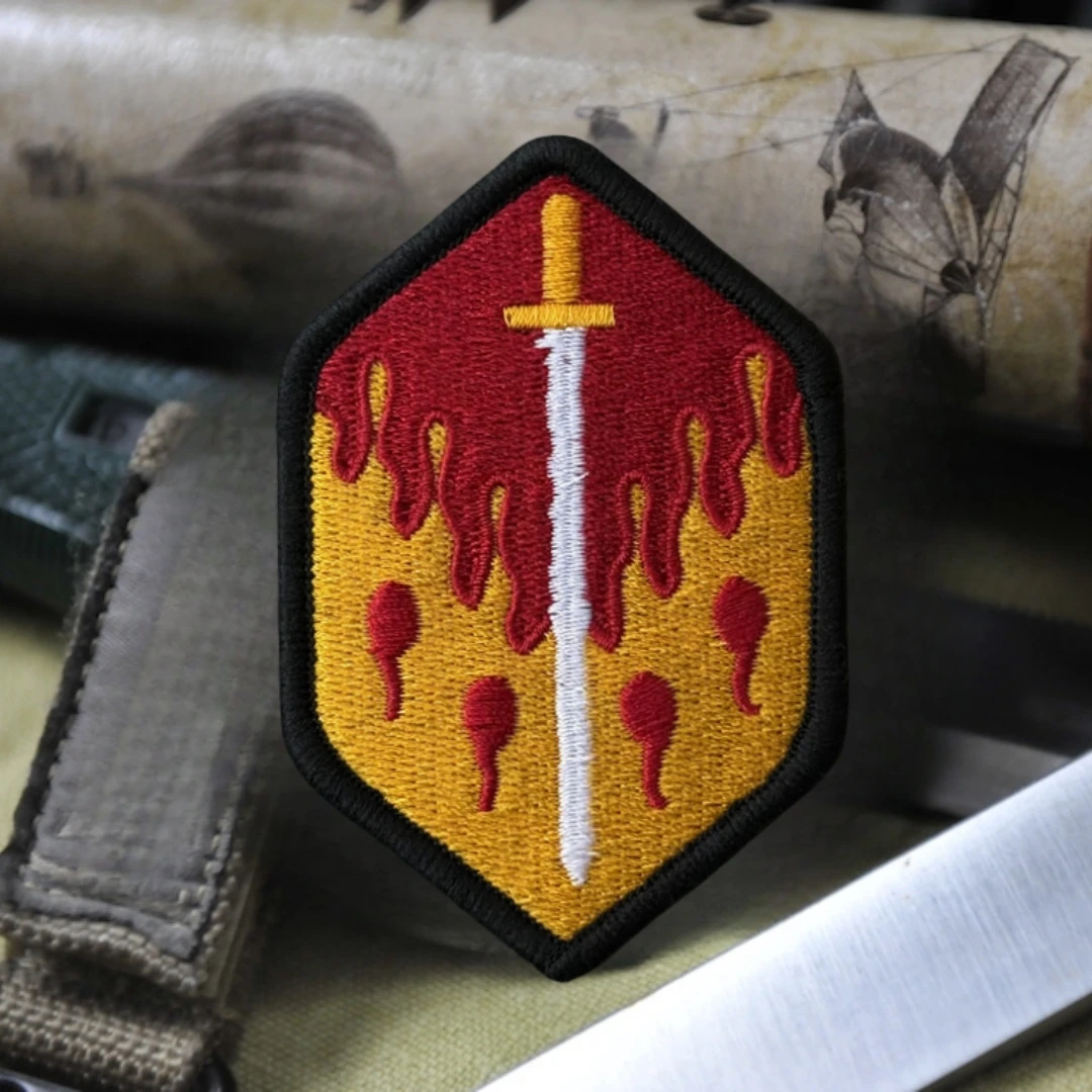 Parche táctico de moral de fuego y espada, parches de gancho y bucle bordados del ejército militar para ropa, mochila, pegatina decorativa - imagen 3