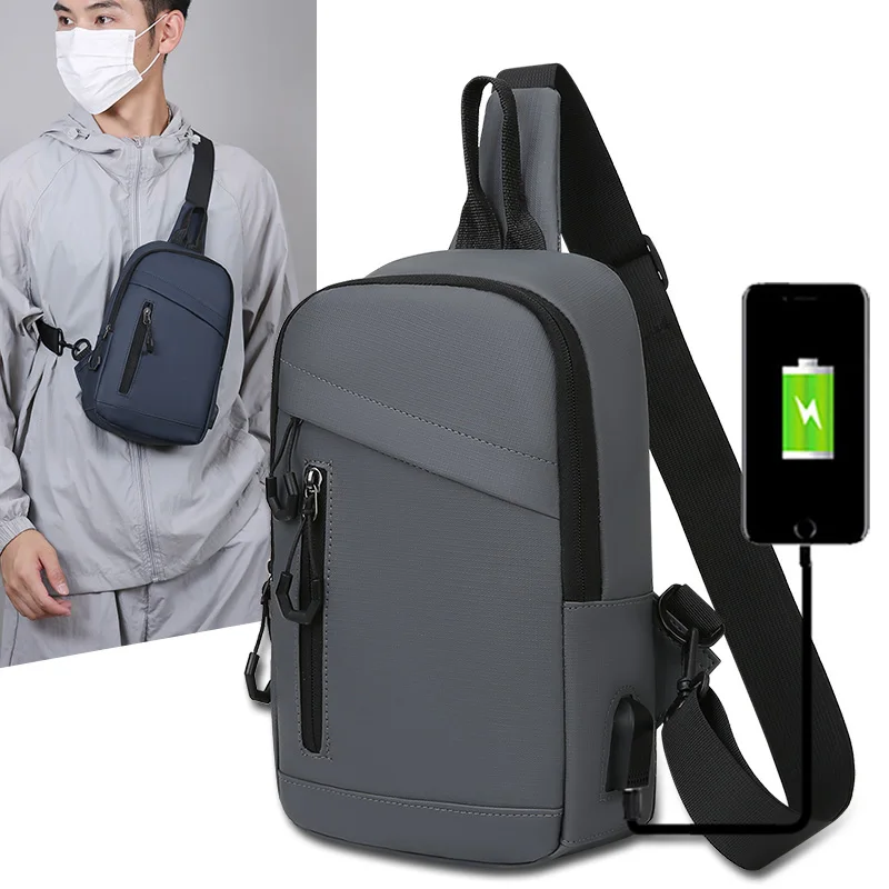 Bolso de pecho para deportes al aire libre USB para hombre, bolso de hombro tipo bandolera táctico para escalada, senderismo, Camping, viaje, desplazamientos, senderismo y ciclismo - imagen 2