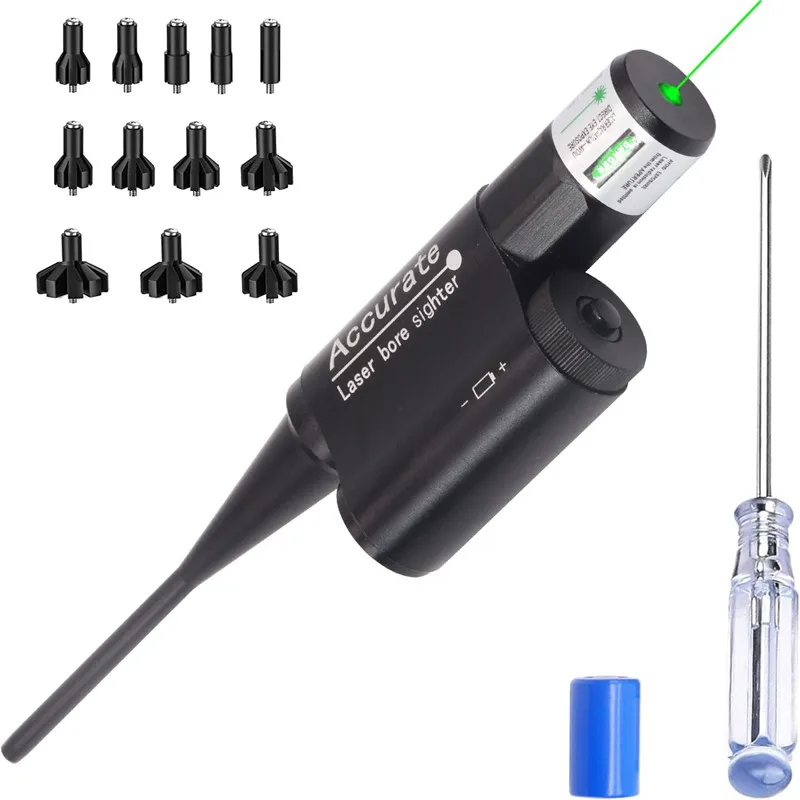 Kit de encendedor láser universal, 12 adaptadores, calibre.177.22 a.78 12GA, colimador láser, mira de orificio - imagen 5