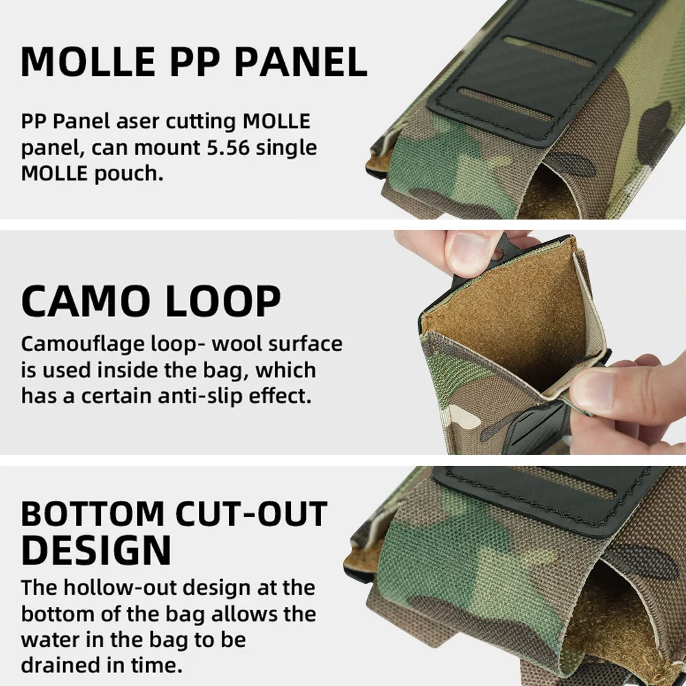 OPHIDIAN 5.56 Bolsa para revistas Porta revistas individual con funda de caza con sistema MOLLE de fibra de carbono - imagen 2