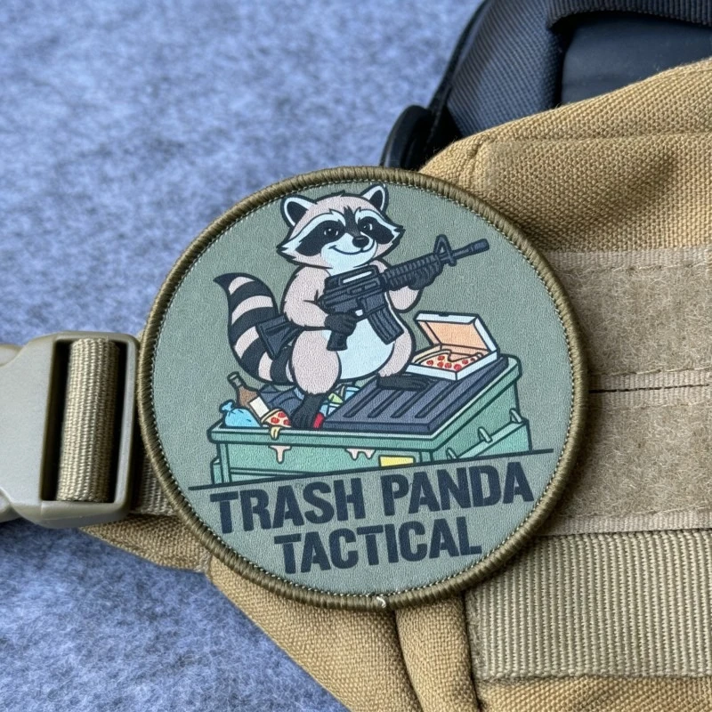 Parche táctico Trash Panda mapache divertido para EDC y mochilas - imagen 2
