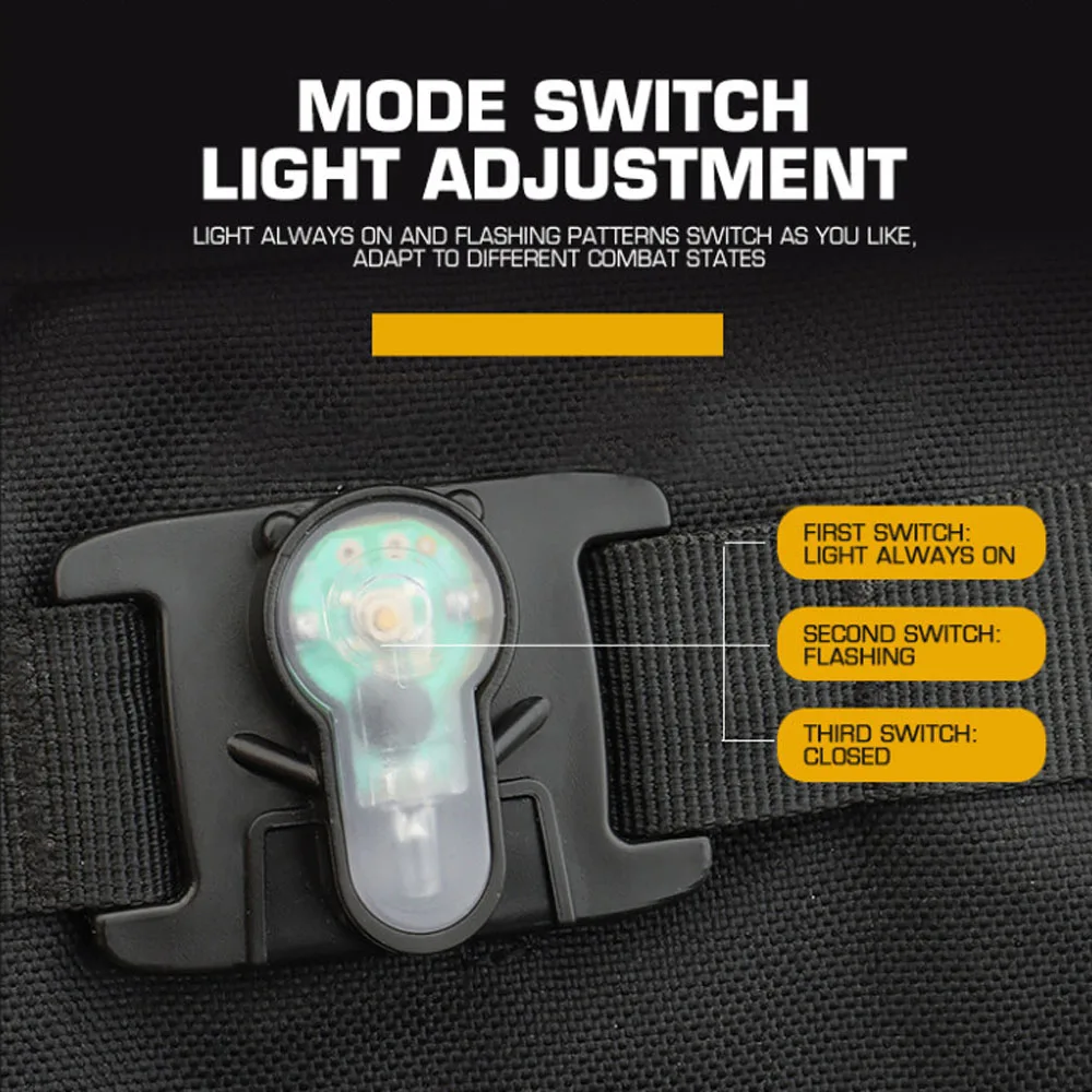 Luz de señal táctica MOLLE para Airsoft, chaleco de caza, chaleco de supervivencia, luz estroboscópica de rescate al aire libre, impermeable - imagen 3