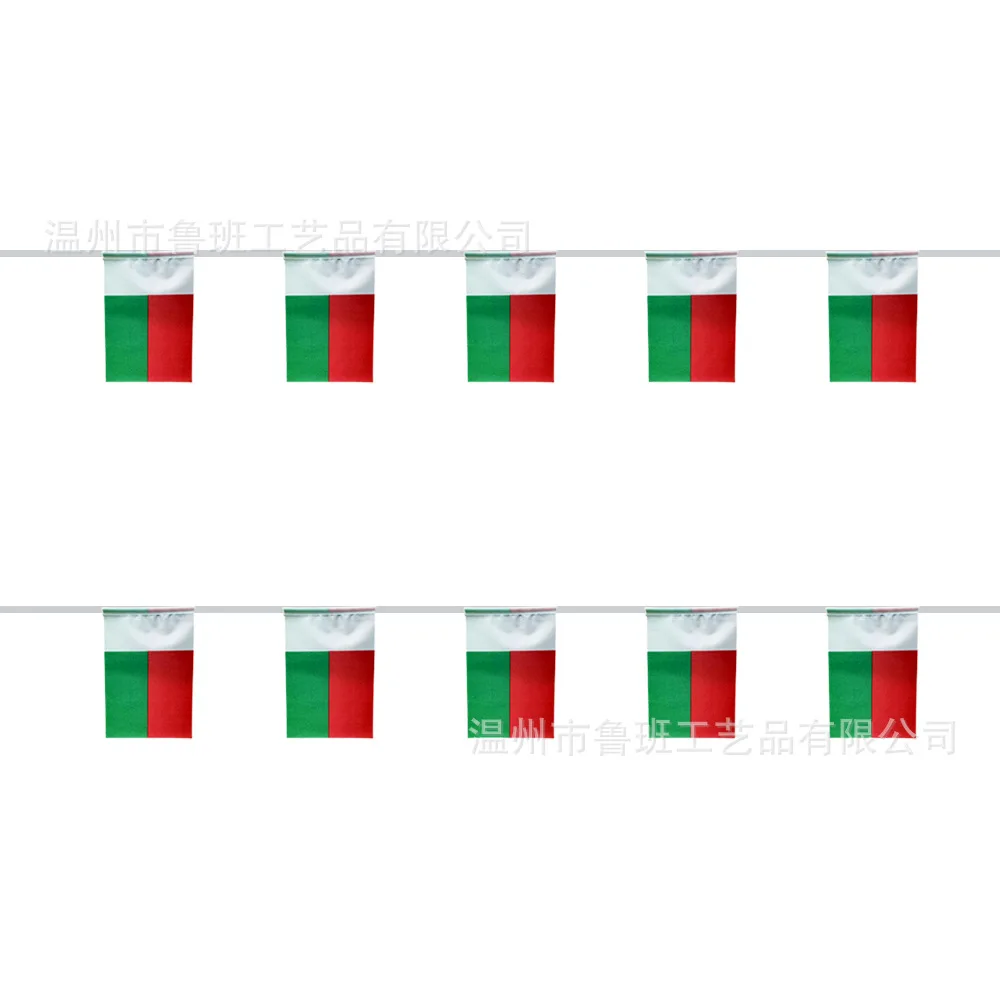 Banderines SKY FLAG Madagascar 14x21cm 20 unids/lote banderas de cuerda de Madagascar banderín Banner Festival fiesta vacaciones para decoración