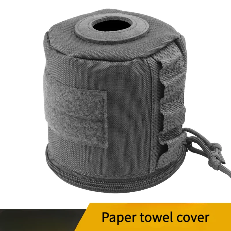 Rollo de papel para acampar al aire libre, bolsa de almacenamiento montada en correas, cajón de papel, cubierta de toalla de papel