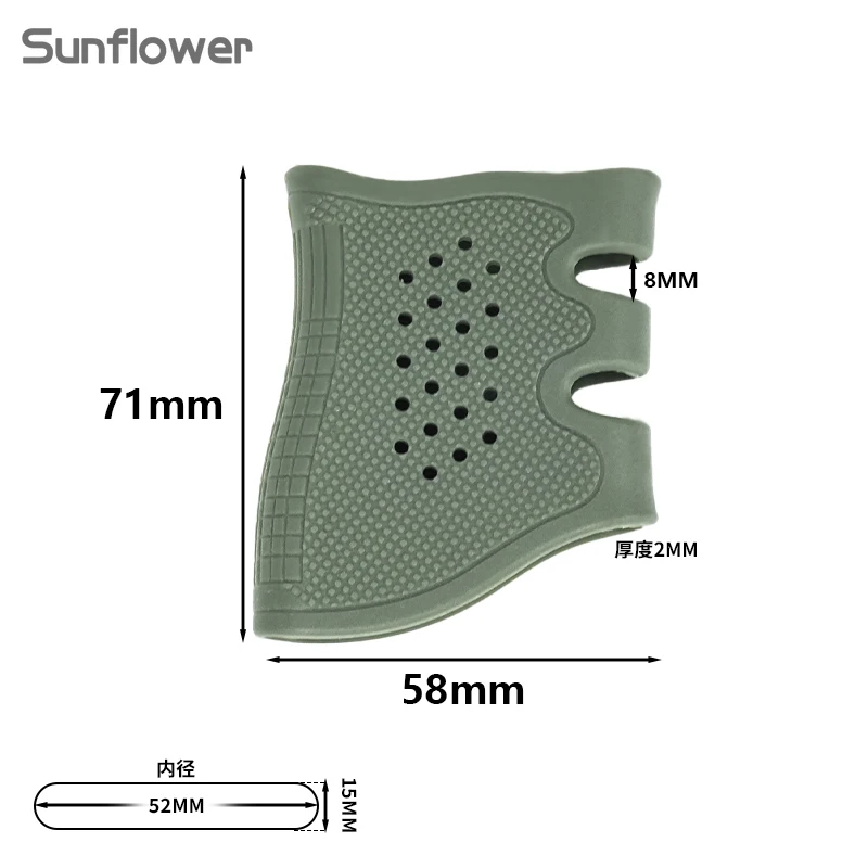 Funda de goma con agarre para pistola de caza táctica, 2 uds., adecuada para G17 G19 G22 G1911 HK416, equipo Universal, accesorios modulares, 2 uds. - imagen 4