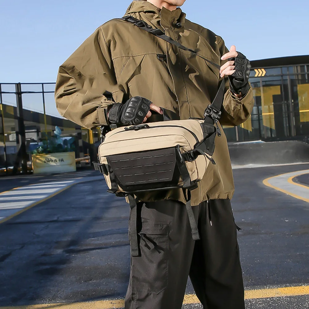 MOLLE-bandolera táctica EDC, bolso de hombro para senderismo, viaje, bandolera, riñonera para el pecho al aire libre, bolsa organizadora multifunción - imagen 3