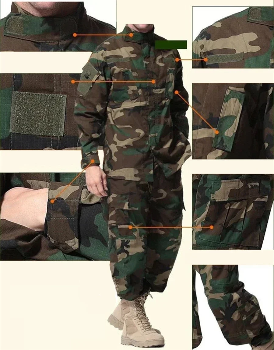 Uniformes tácticos para hombre, chaqueta de camuflaje, conjunto de pantalones, equipo de aventura ligero y duradero para acampar, senderismo, ropa al aire libre - imagen 4