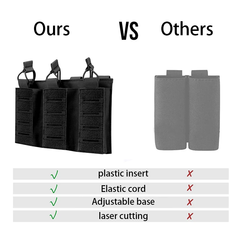 Bolsa Triple para cargador Molle, bolsa magnética de 223/5, 56mm, soporte para Cartucho de Rifle abierto para caza al aire libre, accesorios de tiro - imagen 4
