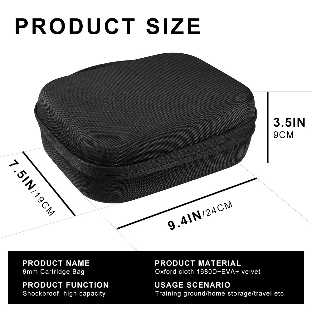 Bolsa de municiones de 280 balas, caja de almacenamiento de balas de 9mm, bolsa de munición portátil, bolso táctico, funda, soporte de municiones, accesorios airsoft - imagen 4