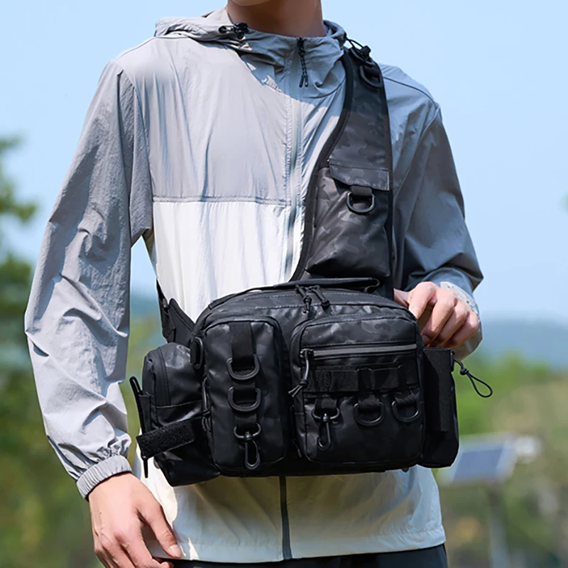 Bolsa de aparejos de senderismo al aire libre, bolsas de cintura Luya Molle de pesca con soporte para caña, mochila deportiva con señuelo de caza, paquete divertido de Camping grande para hombre - imagen 2