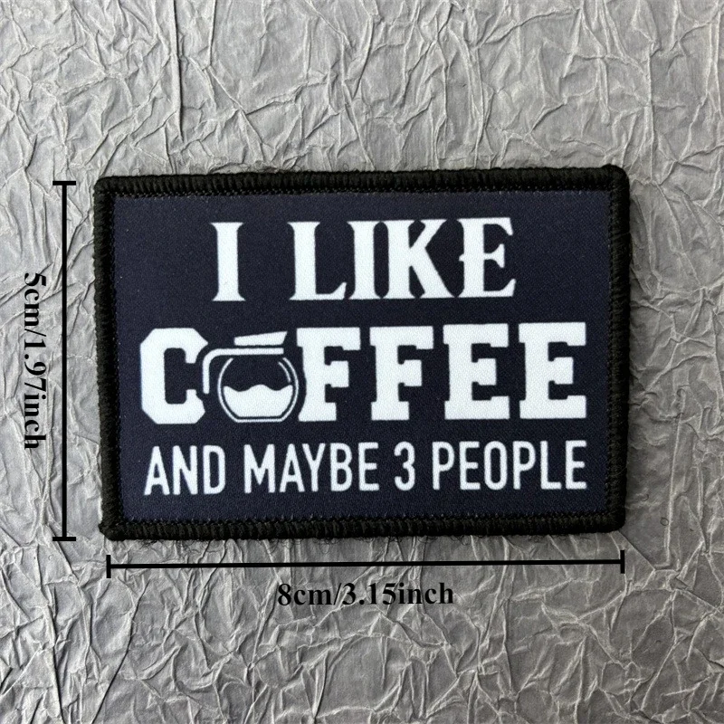 Parche I LIKE COFFEE para ropa, insignia de moral táctica, brazalete impreso, gancho, parche militar, pegatina para mochila - imagen 3