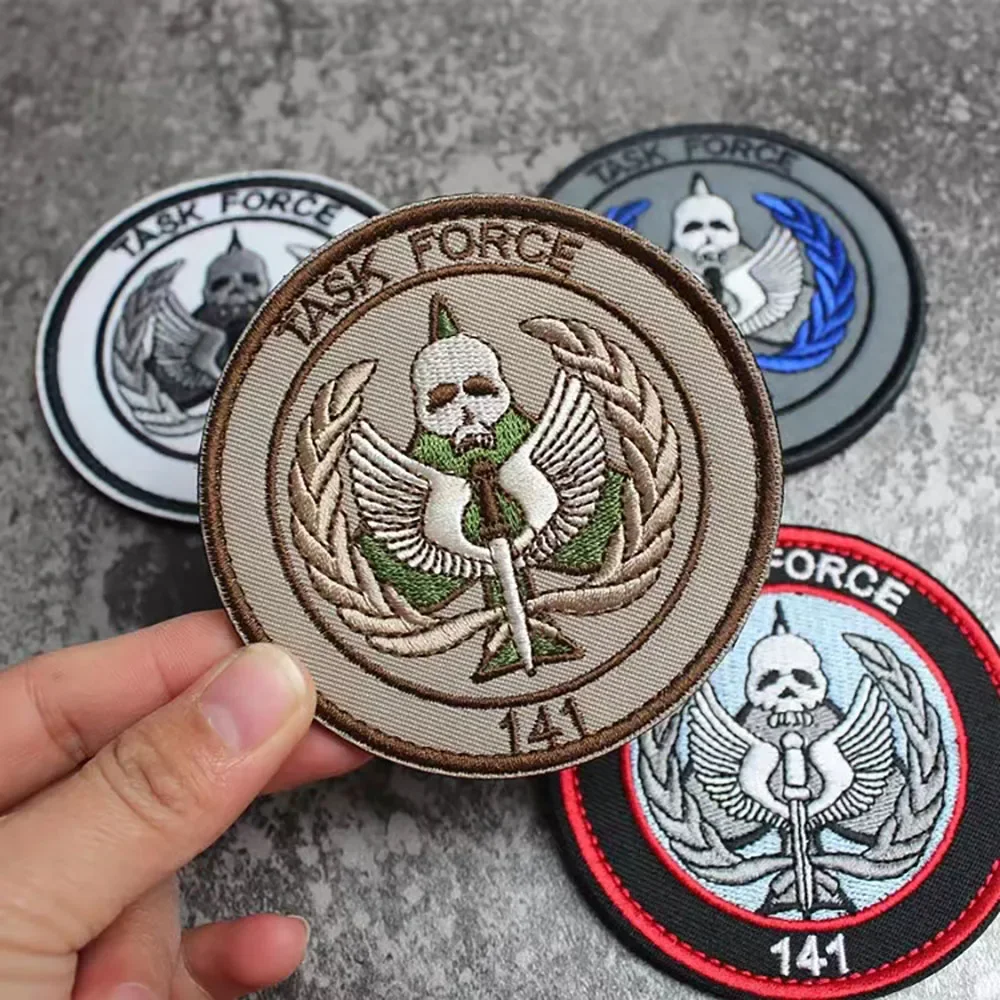 Parche bordado de CODOL 141, Parche de Call of Duty Hook Loop en mochila, brazalete táctico, pegatina de insignia de moral de calavera - imagen 3